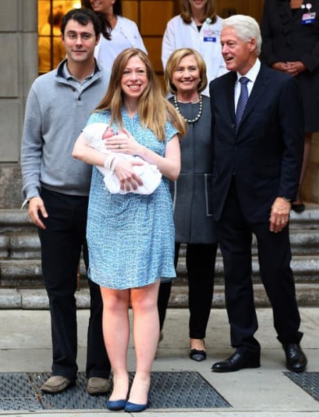Хиллари Клинтон с семьей 