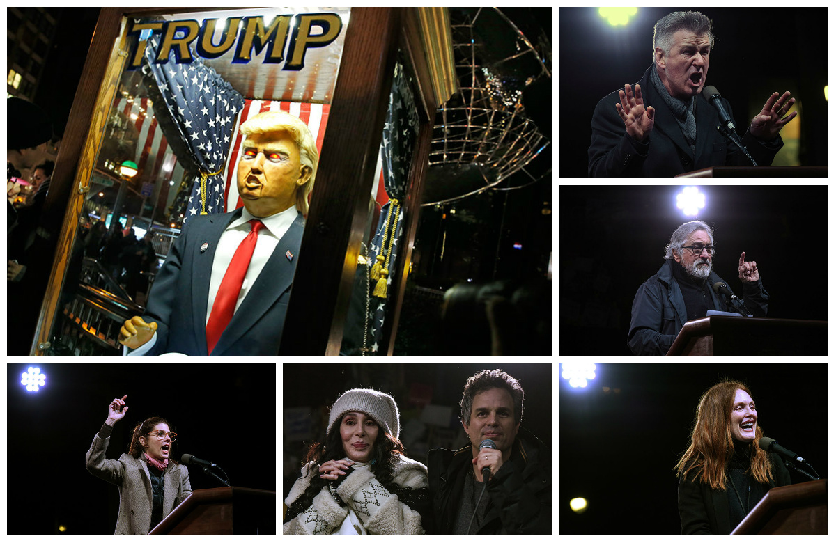 Акция протеста против Трампа - Роберт Де Ниро, Алек Болдуин, Марк Руффало, Шер и Майкл Мур Акция протеста против Трампа - Роберт Де Ниро, Алек Болдуин, Марк Руффало, Шер и Майкл Мур