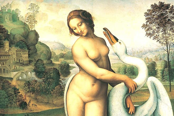 Фрагмент картины “Леда и лебедь” да Винчи