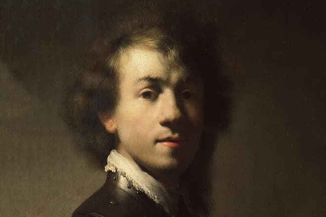 Автопортрет Рембрандта в молодости