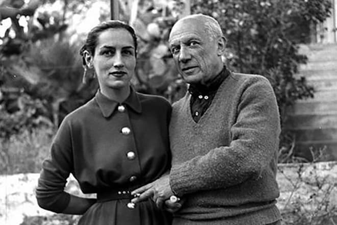 Пабло Пикассо с Франсуазой Жило