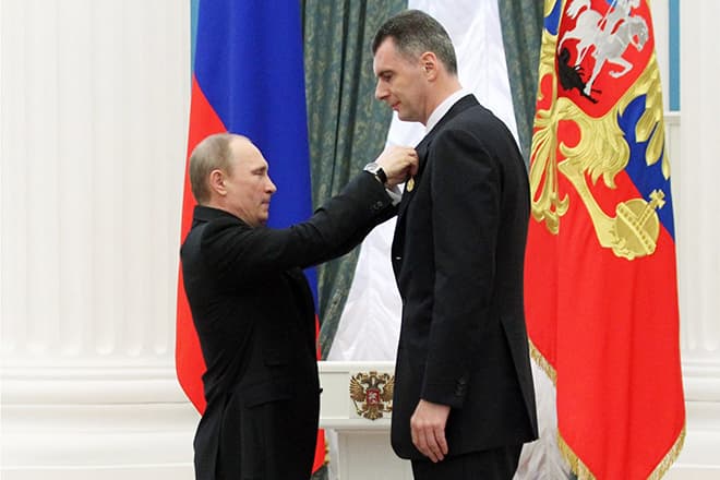 Михаил Прохоров и Владимир Путин
