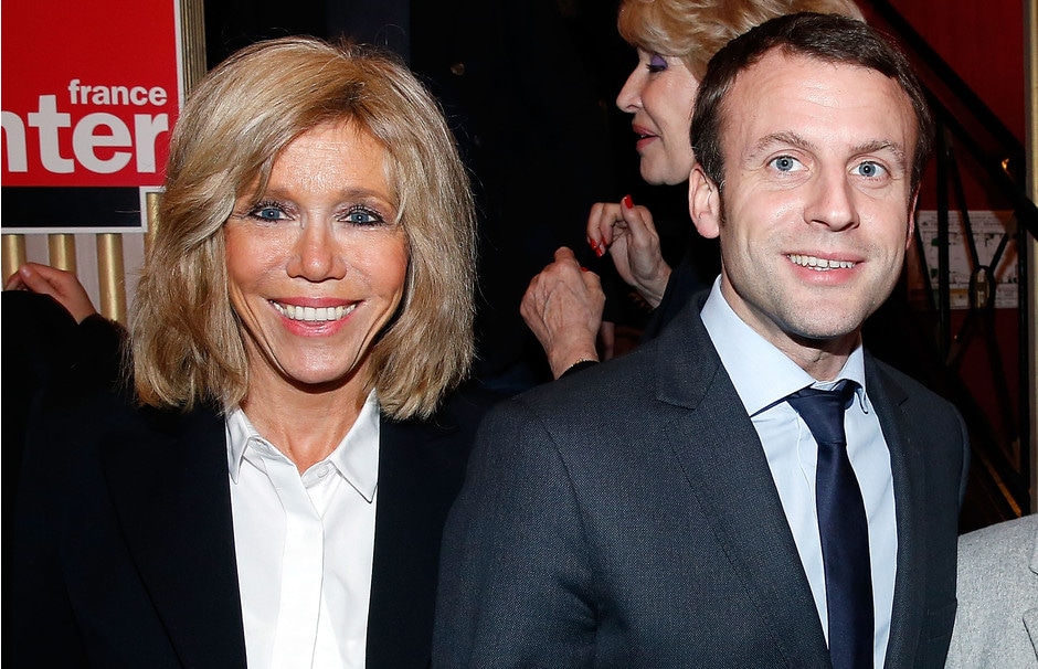 Emmanuel Macron with his wife Brigitte Emmanuel Macron with his wife Brigitte