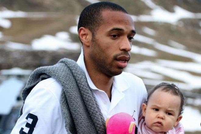 Thierry Henry with his daughter
