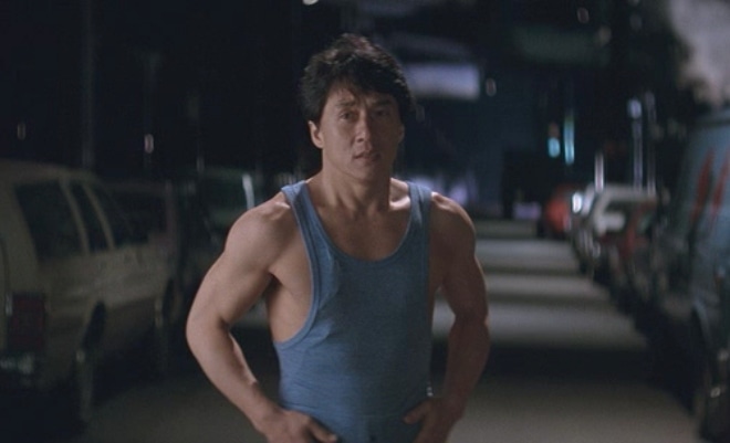 Jackie Chan in the movie Rumble in the Bronx Jackie Chan in the movie Rumble in the Bronx
