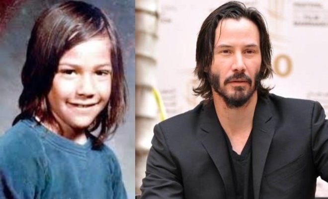 Keanu Reeves in childhood and now Keanu Reeves in childhood and now