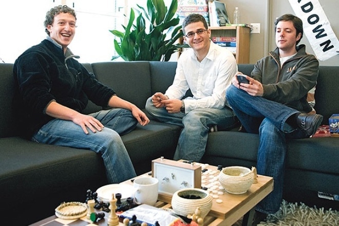 Mark Zuckerberg, Dustin Moskovitz, and Chris Hughes Mark Zuckerberg, Dustin Moskovitz, and Chris Hughes