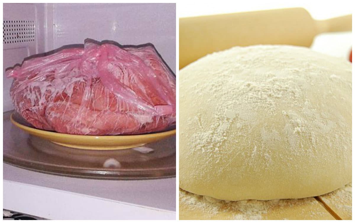 Разморозка мяса в микроволновке. Мясо размороженное в микроволновке. Как разморозить тесто в микроволновке. Как понять что тесто сырое. Можно есть сырое тесто