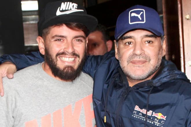 Diego Maradona and his extramarital son