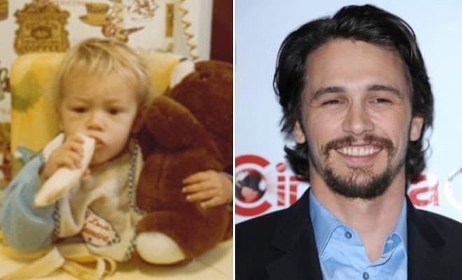 James Franco in childhood and now