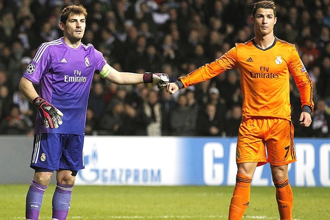 Iker Casillas and Cristiano Ronaldo in Real Madrid Iker Casillas and Cristiano Ronaldo in Real Madrid