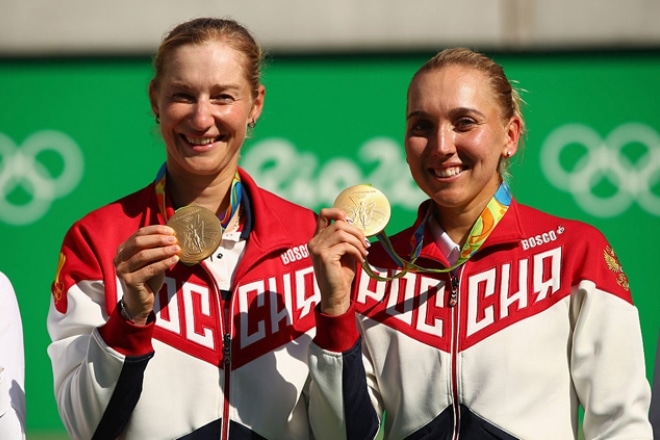 Екатерина Макарова и Елена Веснина на ОИ-2016 в Рио Екатерина Макарова и Елена Веснина на ОИ-2016 в Рио