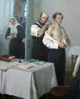 Николай Пирогов осматривает молодого Менеделеева