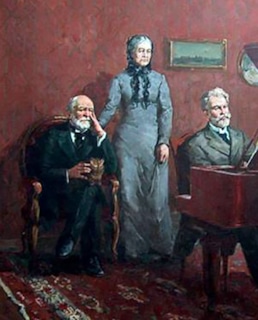 Николай Пирогов с женой слушают Петра Чайковского