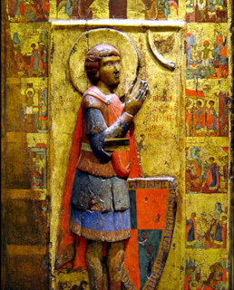 Святой Георгий с житием. Византийская икона