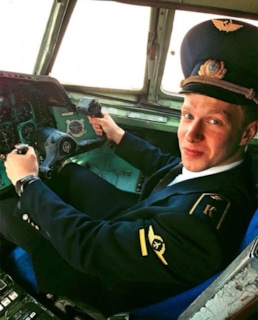 Игорь Малиновский в вертолете