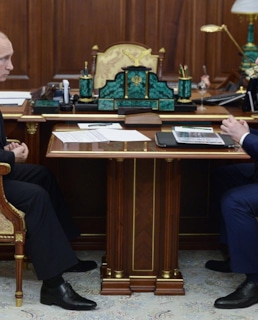 Владимир Путин и Муса Бажаев