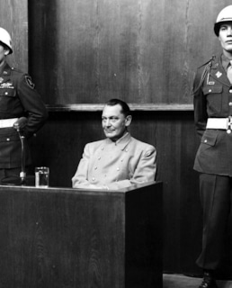 Герман Геринг во время Нюрнбергского процесса