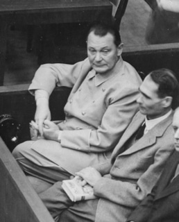 Герман Геринг во время Нюрнбергского процесса