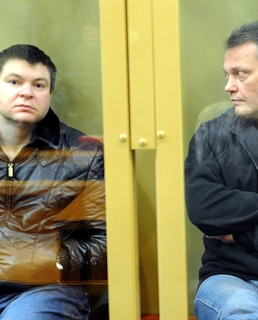 Сергей Цапок с подельником в суде