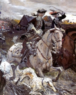 Петр II и Елизавета Петровна на охоте