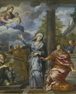 Тибуртинская сивилла показывает  Октавиану Августу пришествие Христа