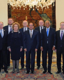 Валентина Матвиенко и Рауф Арашуков в составе делегации Совета Федерации посетил Египет