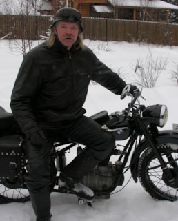 Сергей Скачков на мотоцикле