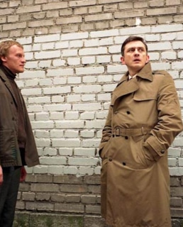 Алексей Серебряков и Анатолий Петров на съемках фильма "Нелегал"