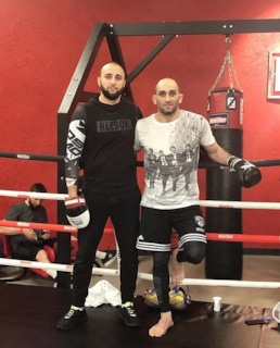 Адлан Амагов на тренировке