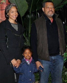 Джина Торрес и Лоуренс Фишборн с дочерью