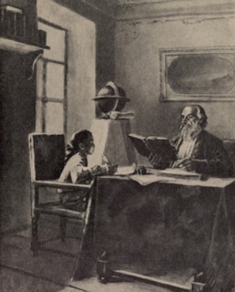 Александр Радищев в детстве с крепостным учителем Петром Мамонтовым