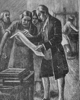 Александр Радищев печатает в типографии книгу "Путешествие из Петербурга в Москву"