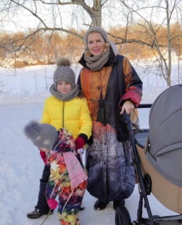 Мария Порошина с детьми