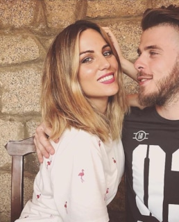 Давид де Хеа с гражданской женой Эдурне