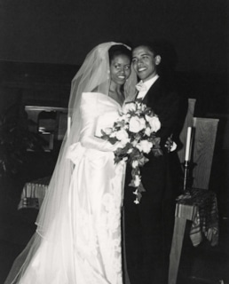 Мишель Обама и Барак Обама в молодости