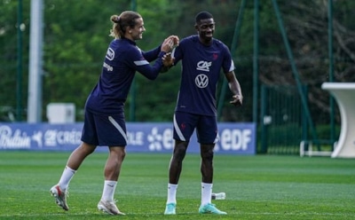 Антуан Гризманн и Усман Дембеле в сборной Франции
