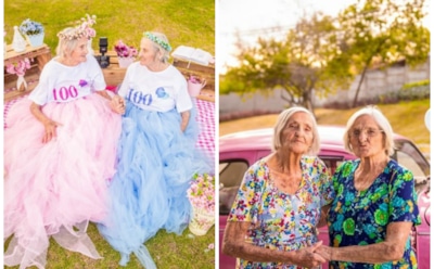 В Бразилии сестры-близняшки отметили 100-летие гламурной фотоссесией