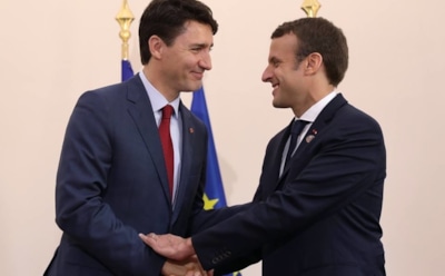 Видео со встречи Макрона и Трюдо вызвало бурную реакцию в Сети