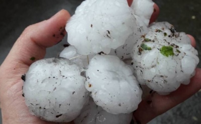 В Краснодарском крае выпал крупный град диаметром 5 см