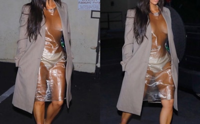 "Индейка в пленке": Ким Кардашьян в прозрачном платье шокировала публику