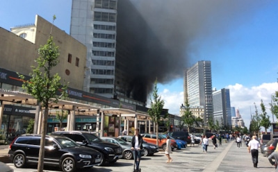 В Москве на Новом Арбате в многоэтажной высотке произошел пожар