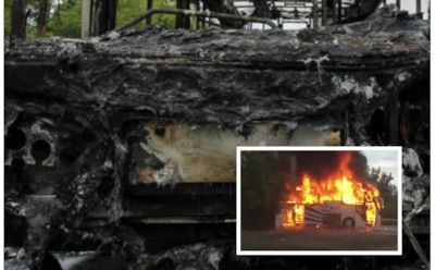 В Болгарии загорелся автобус с туристами из России