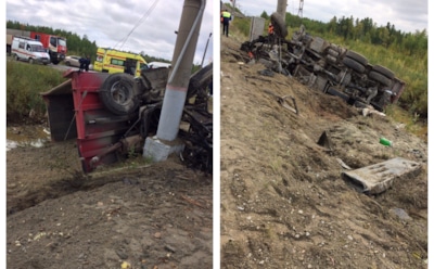 В Югре пассажирский поезд столкнулся с грузовиком