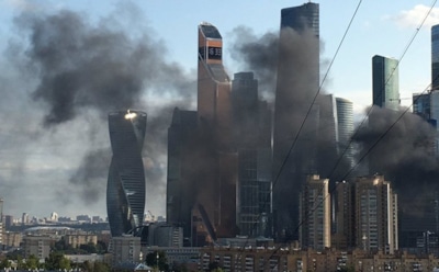 В «Москва-Сити» произошел пожар в строящемся небоскребе