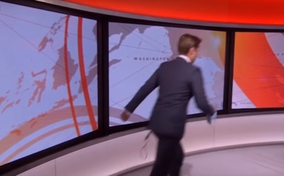 Телеведущий BBC в прямом эфире запаниковал и заметался по студии