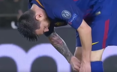 Лионель Месси достал таблетку из носка и съел ее