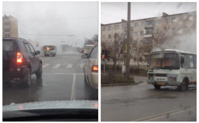 В Сеть попало видео горящего автобуса, мчавшегося по Орлу