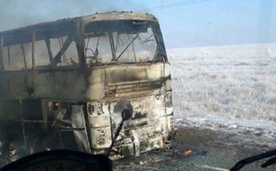 Появились подробности пожара в автобусе в Казахстане