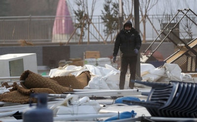 В Пхенчхане ураган разрушил пункты пропуска зрителей Олимпиады